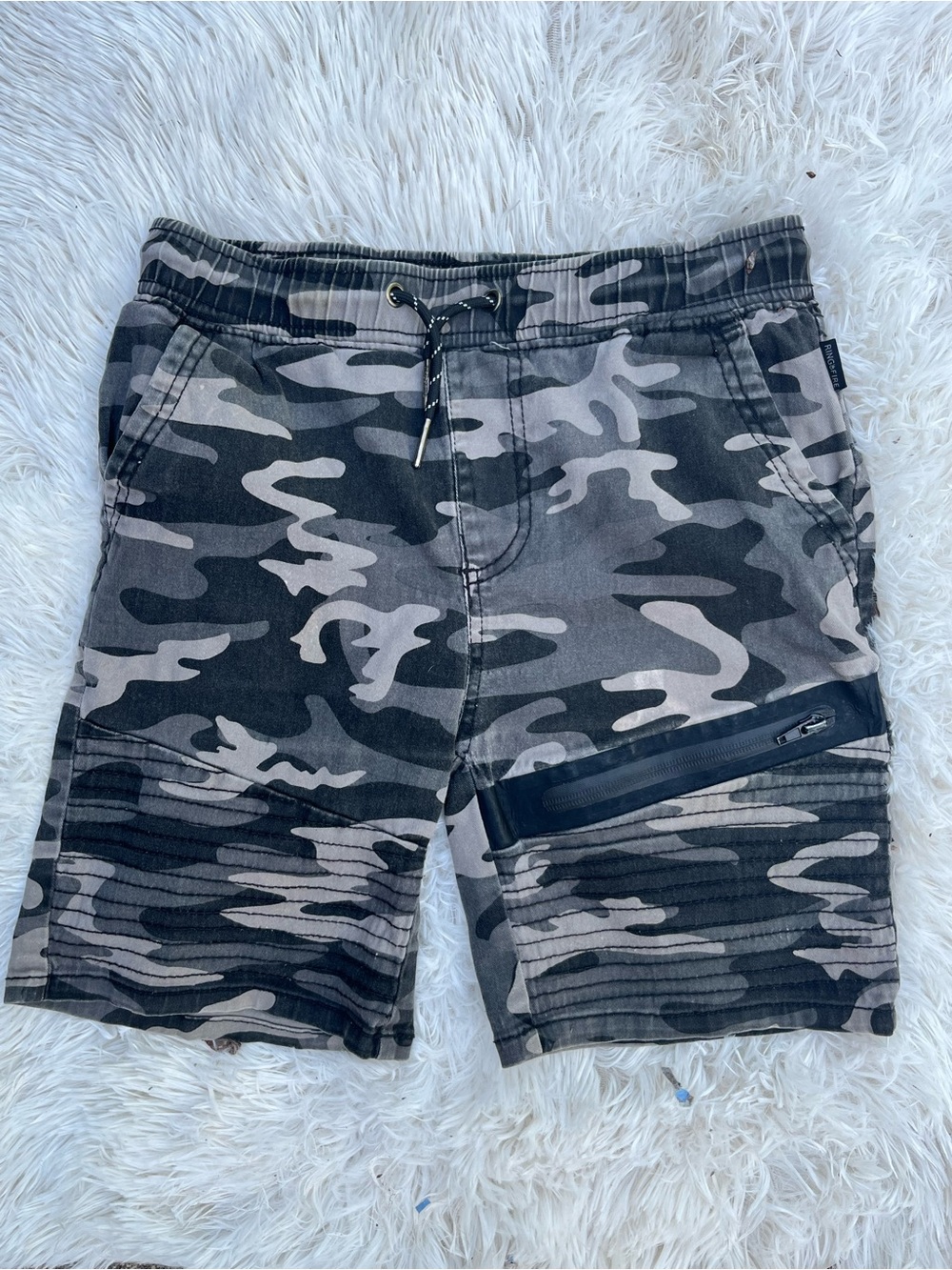 Kids S Gray Camouflage Shorts